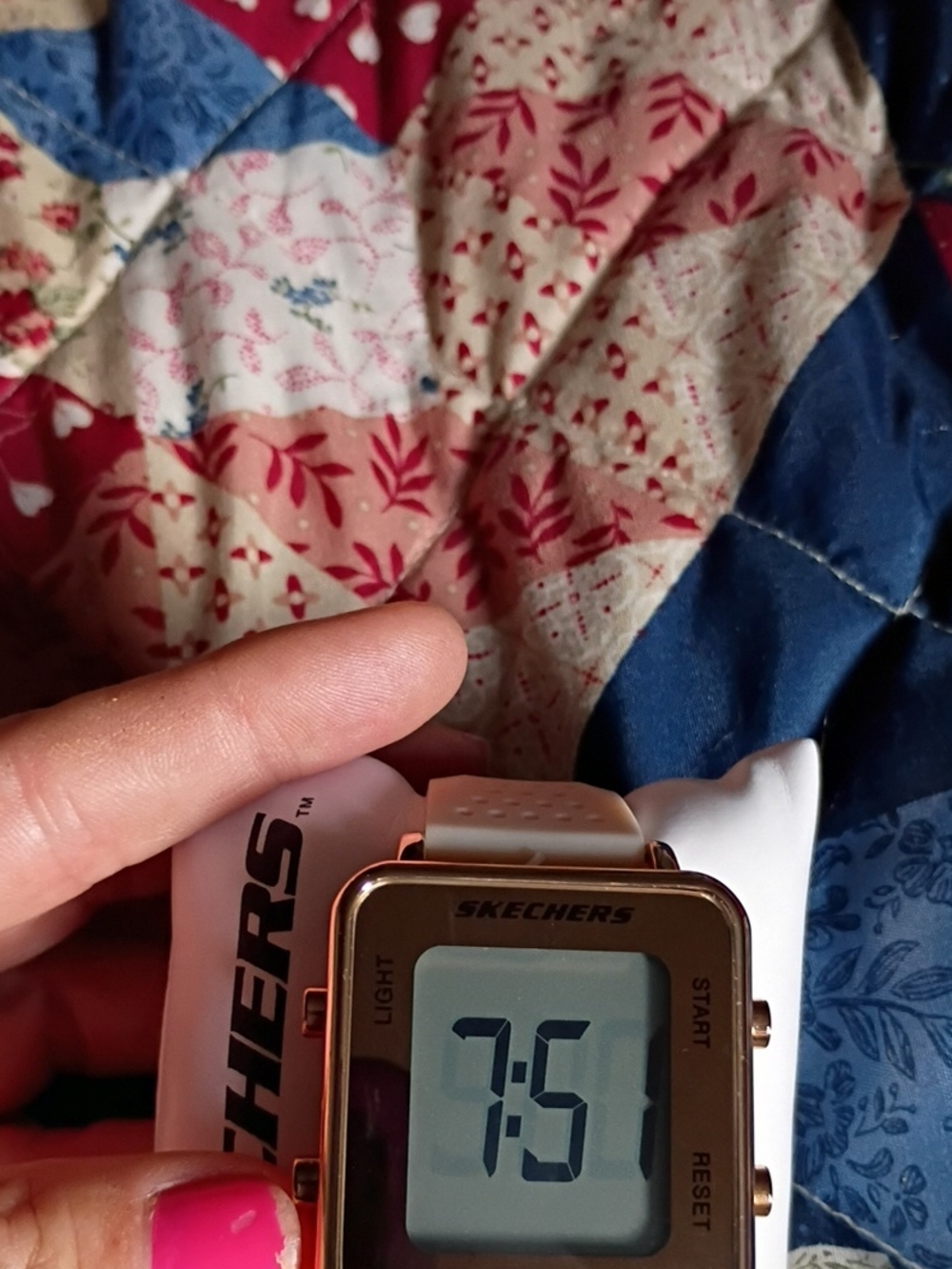 Skechers White and Rose Gold Digital Sports Watch
